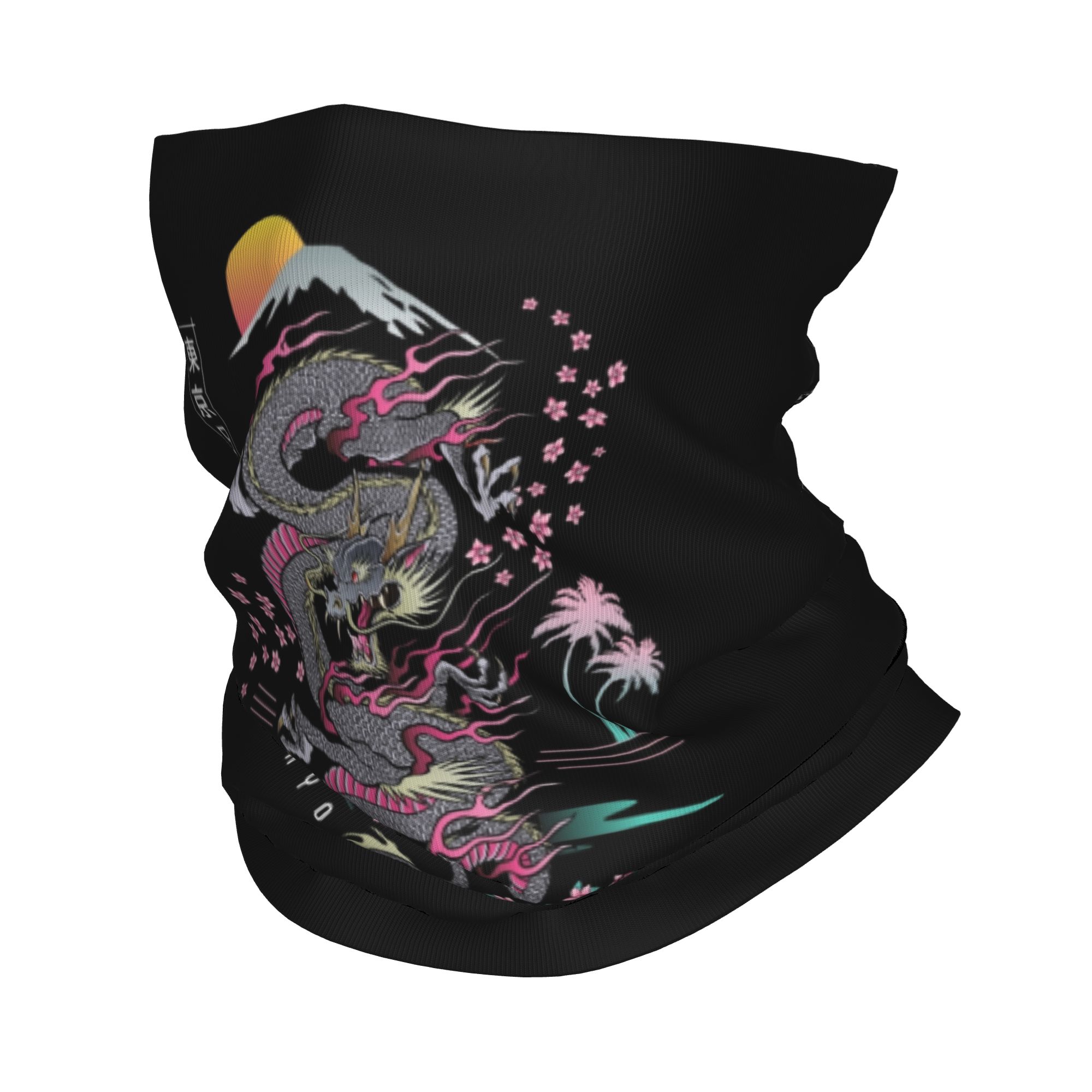 Neck Warmer Tube - Maßgefertigtes Tokyo Japan Drachen Winter Stirnband