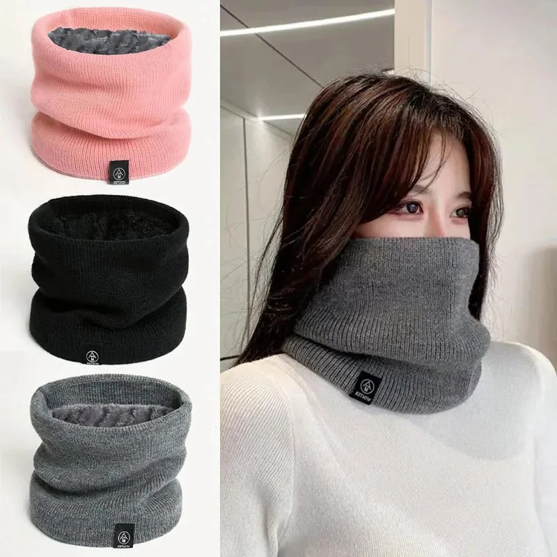 Muffler Men Wool - Modischer Damen-Strickschal, einfarbig, kaschmirähnlich, Winter-Snood-Schals, warm,