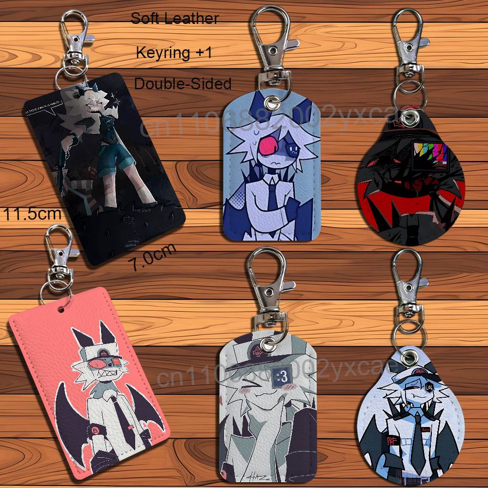 Lanyard Badge Holder - Mister Barrel Katieverse FPE Leder-Schlüsselanhänger Ausweishalter