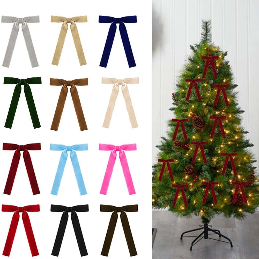 Bow Tie Pre Tied - Weihnachtsbaum-Akzente, 2,5 cm, heller Kaffee, Samtband,