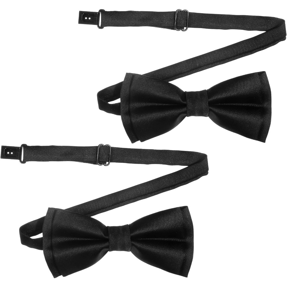Bow Tie Pre Tied - Herrenfliege, 2er-Pack Einfarbige Vorgebundene Verstellbare Fliege