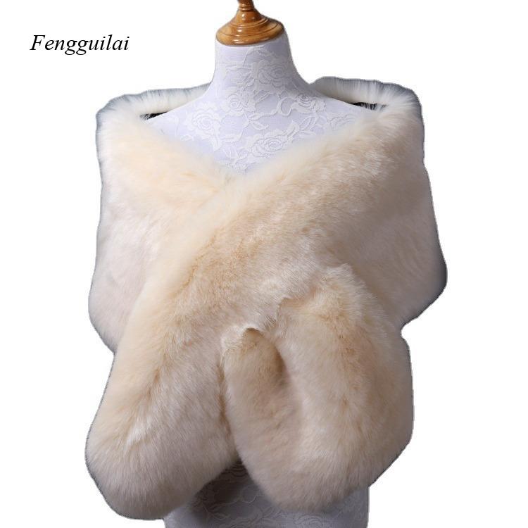 Damen Weißer Kunstfell-Schal B – Stole Wedding Shawl Bewertung und Preis