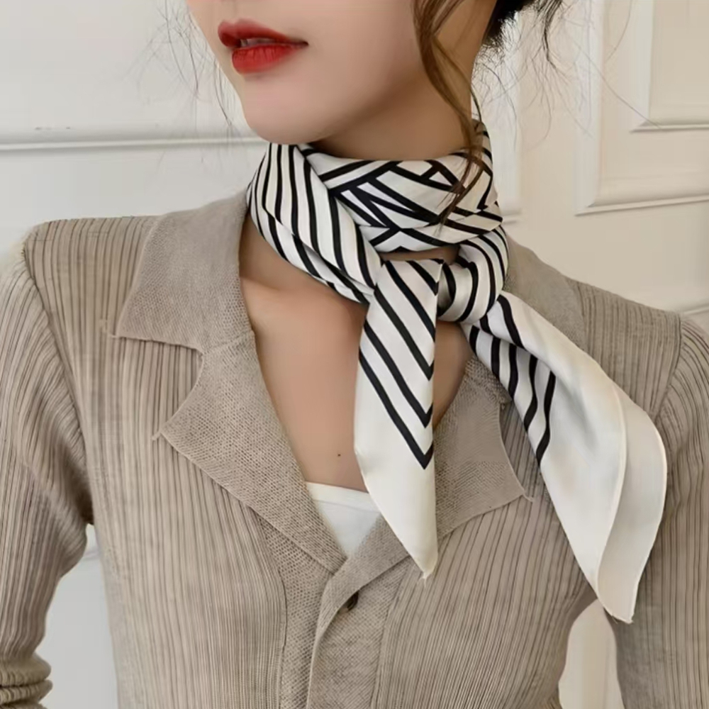 Fashion Square 70 cm schwarz-w – Silk Tie Striped Bewertung und Preis