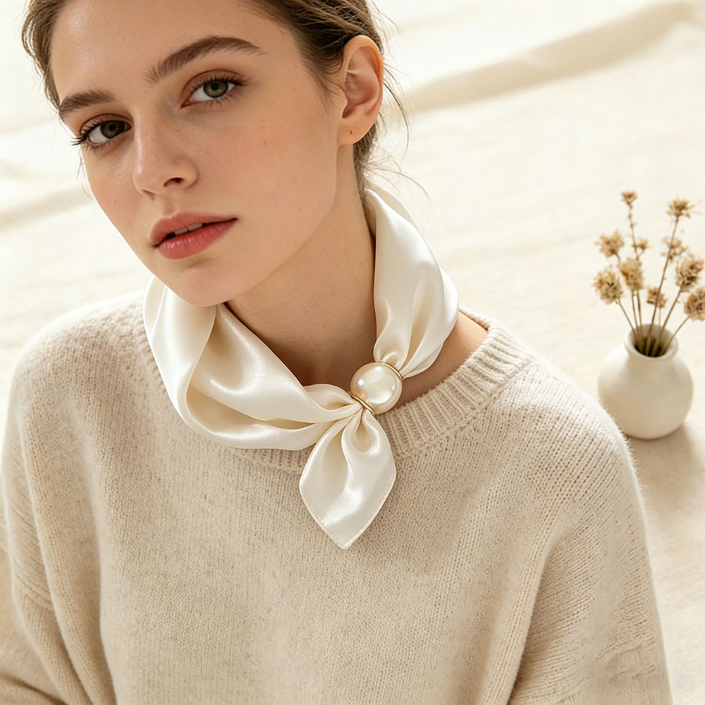 Schal-Kette aus Seide mit magn – Silk Neck Scarf Bewertung und Preis