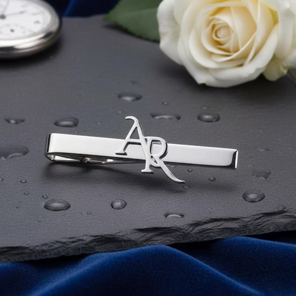 Personalisiertes Initialen-Kra – Tie Clip Silver Bewertung und Preis