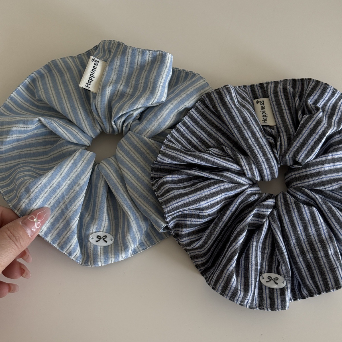 Korea Mode Streifen Haar Gummi – Silk Tie Striped Bewertung und Preis