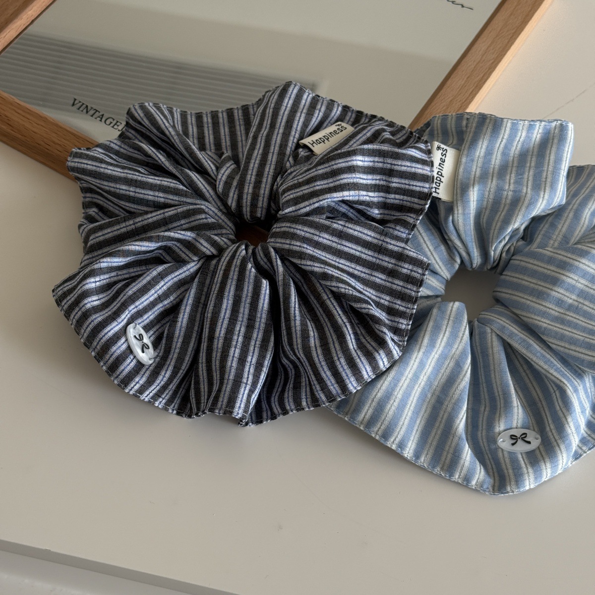 Korea Mode Streifen Haar Gummi – Silk Tie Striped Bewertung und Preis