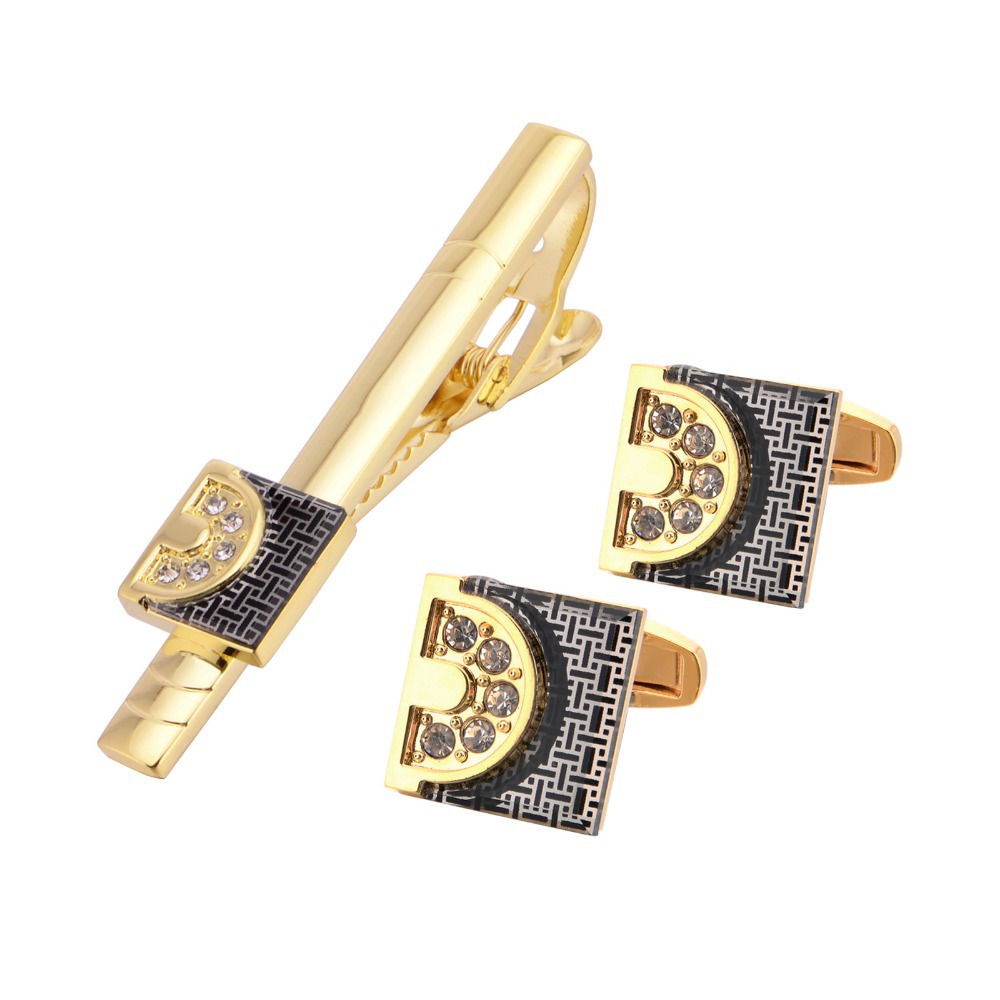 Goldfarbene Manschettenknöpfe  – Tie Bar Set Gift Bewertung und Preis